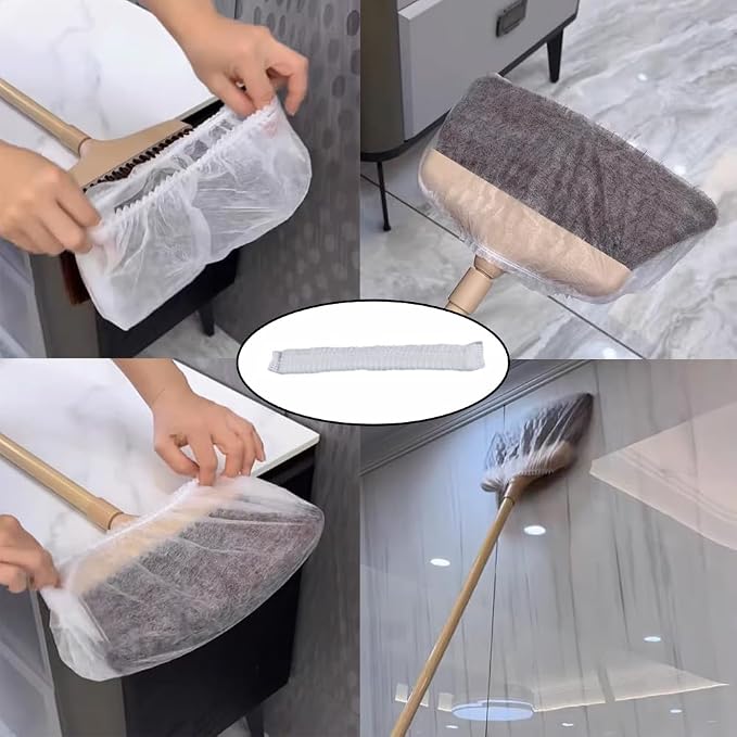 40 Pack Disposable Broom Covers Pet Hair Removal Broom Cloth Cover Caps - Image 3