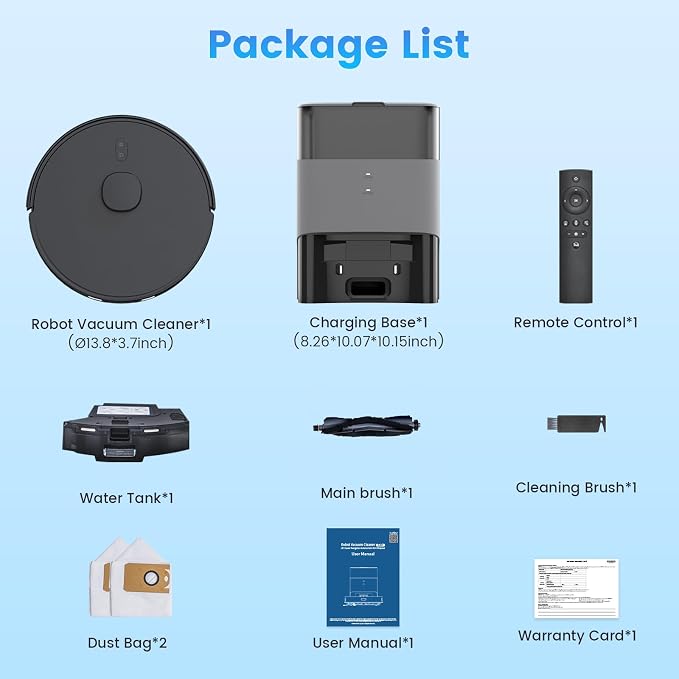 Robot Vacuum and Mop Combo, Self-Emptying, 60-Day Capacity, 180mins Runtime - Image 8