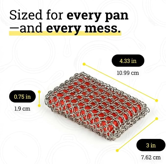 Lodge Chainmail Scrubber for Cast Iron Pans - Image 4