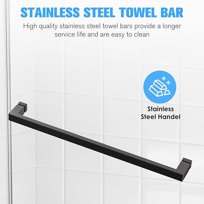 68-72" W x 76" H Frameless Double Sliding Shower Door w/Soft-Close, Bathroom - Image 7