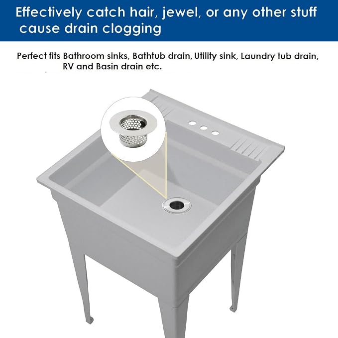 Bathtub Drain Strainer, Bathtub Cover Drain Hair Catcher Fits Standard - Image 5