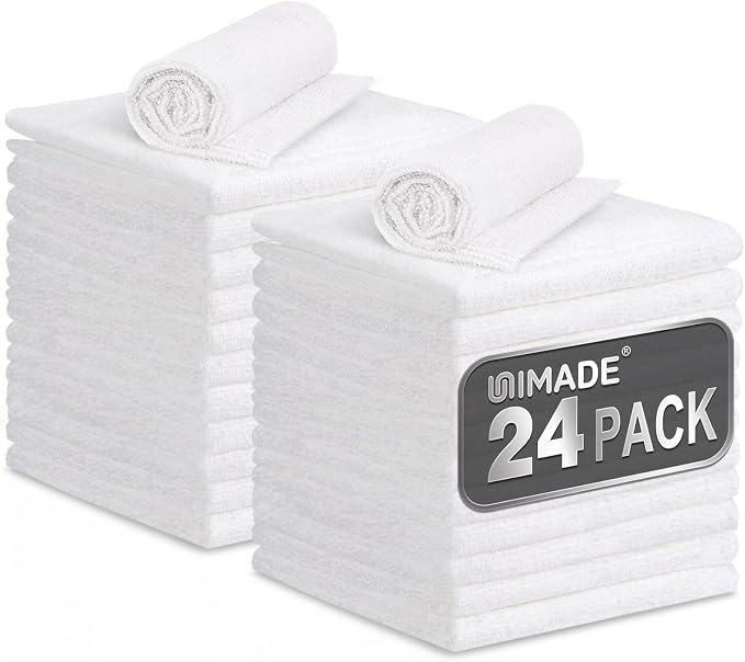Microfiber Cleaning Cloth, 24 Pack Reusable Microfiber Towels by Unimade