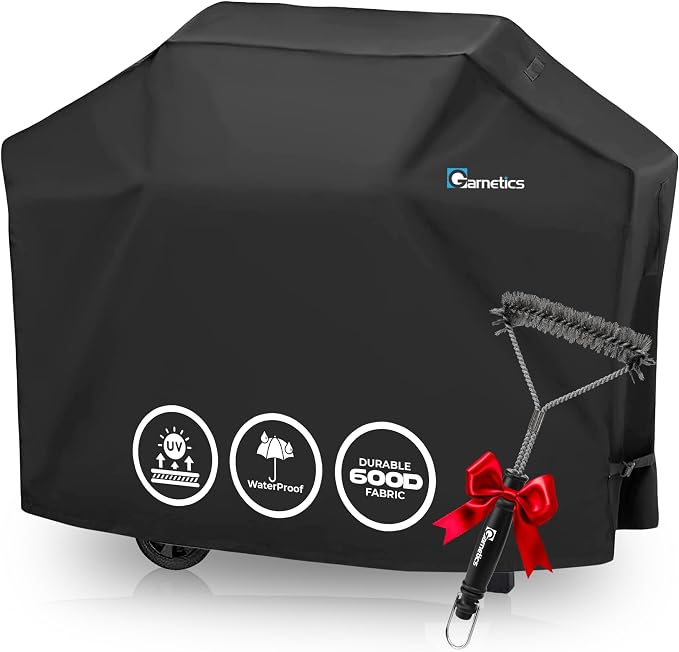 Grill Cover for Outdoor Grill 64 Inch – Bonus Grill Cleaning Brush Included by Garnetics
