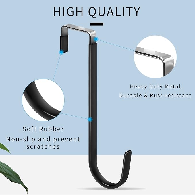 FYY Over The Door Hooks, 6 Pack Upgraded Long Door Hangers Hooks - Image 3