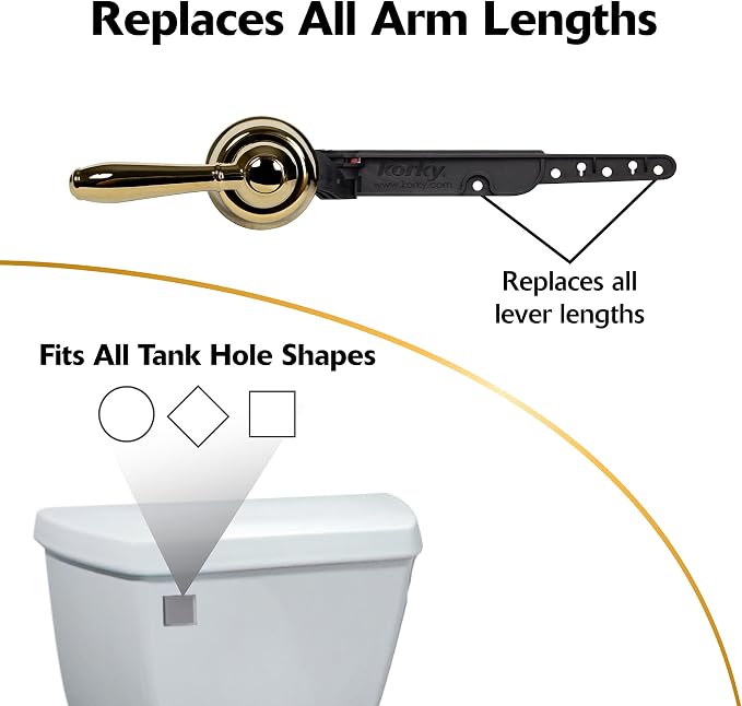 Korky 6021AM StrongARM Metal Tank Lever, Universal to Fit Front Angled Side - Image 5