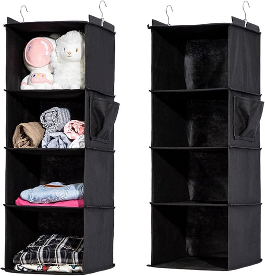 2 Packs Hanging Closet Organizer, 4-Shelf Closet Organizers and Storage by WelcometoYRCBEHFU