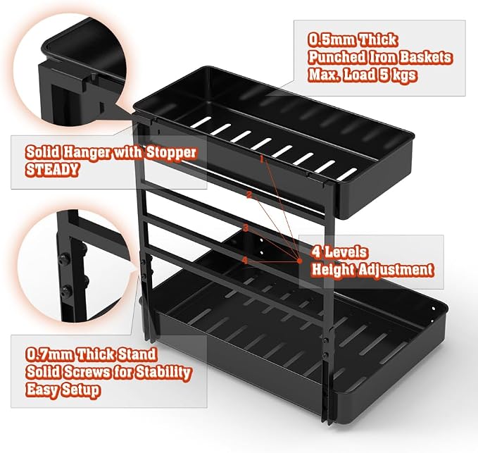 EVERIE Metal Pull Out Slide Shelf Organizer - Image 3