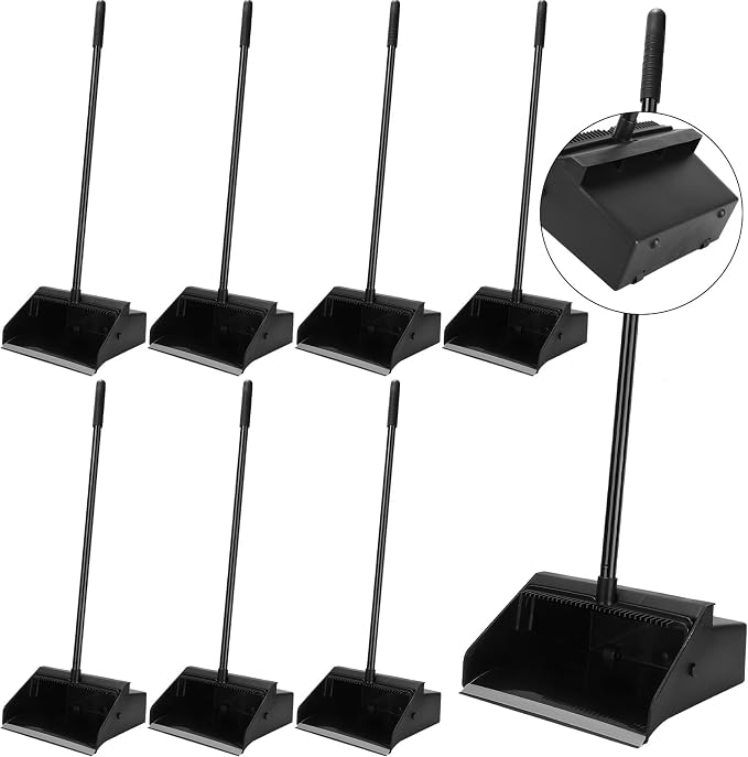 Leumoi 8 Pcs Dust Pans with Long Handle Set 36.6 Inch Commercial Dust Pan with by Leumoi