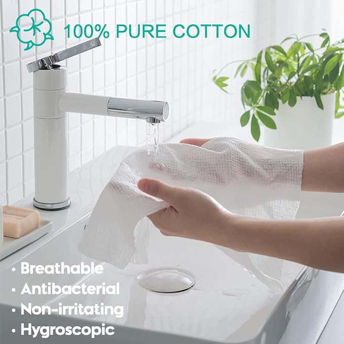 100 Pcs-Disposable Face Towels, Disposable wipe，Facial Cleansing Cloths & - Image 4