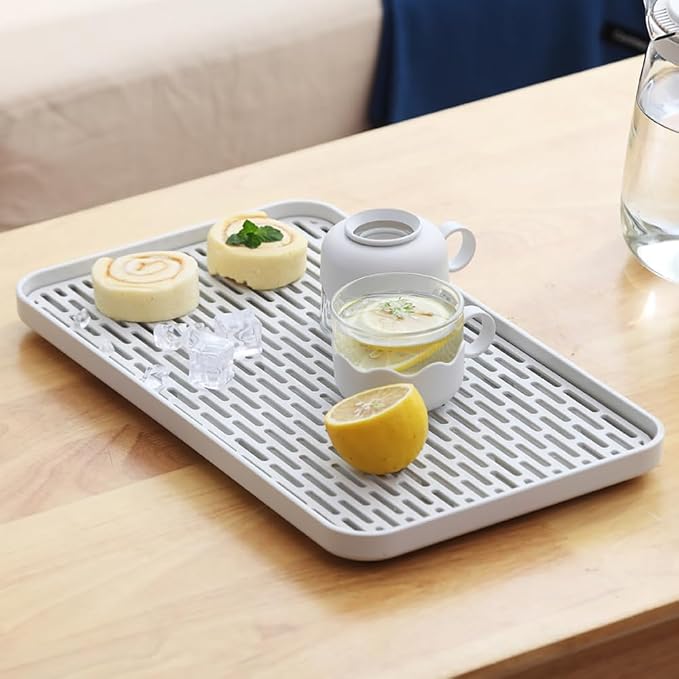 Plastics Drain Tray, Cup & Dish Drying Rack, Drain Board 2 Tier Non Slip - Image 6