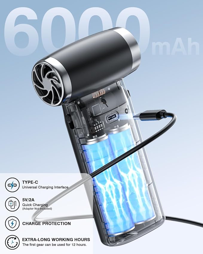 Electric Compressed Air Duster Cordless: 60 MPH High Wind Speed Mini Air Blower - Image 3