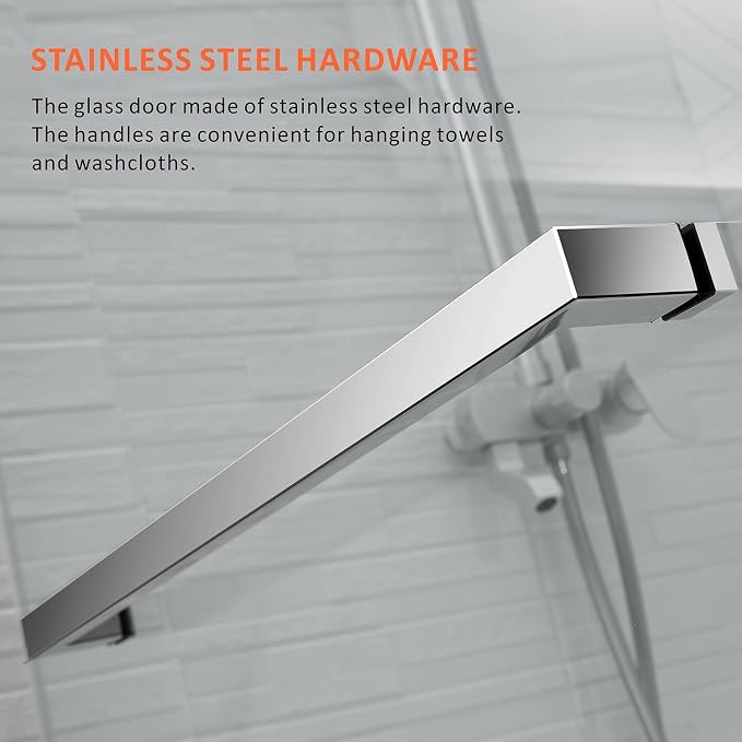 Frameless Shower Door 56-60'' W x 62'' H - Image 8