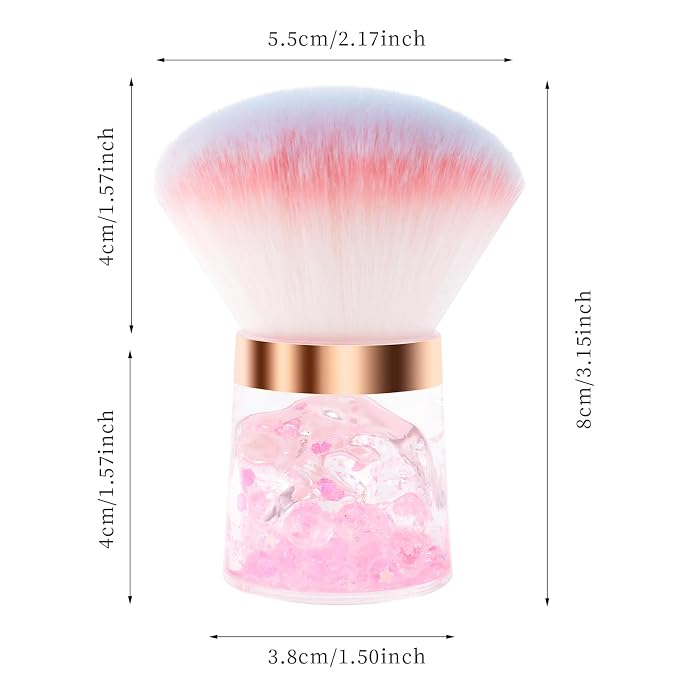 ANGNYA Nail Dust Brush, Round Nail Art Dust Powder Remover Brush - Image 3