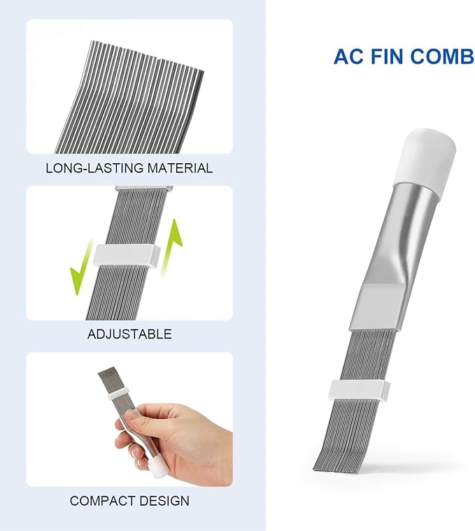 AC Coil Cleaning Brush, Double-Sided Evaporator Coil Cleaner, Fin Comb - Image 9