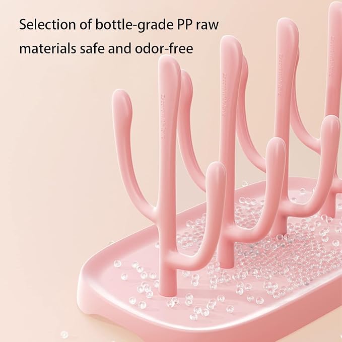 Pink Baby Bottle Drying Rack, Portable Bottle Holder - Image 6