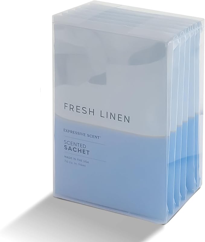 6 Pack Fresh Linen Large Scented Sachet Envelope by Expressive Scent by ExpressiveScent