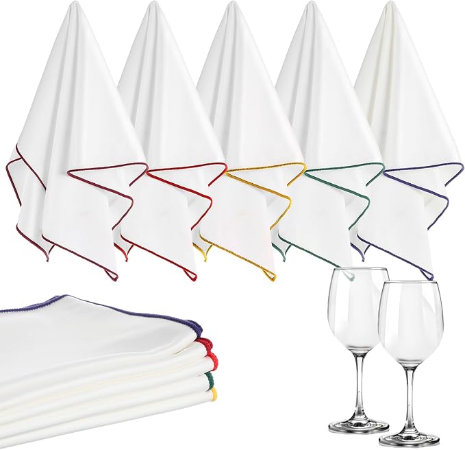 5 Pcs Wine Glass Polishing Cloths Large Microfiber Cleaning Cloths 20 x 14 Inch - Image 8