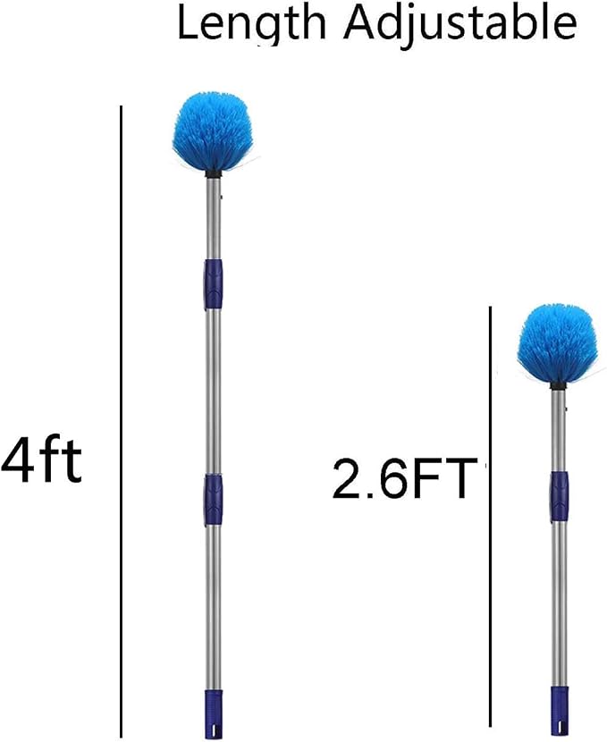 Cobweb Duster with Pole, 4ft Stainless Steel Pole Cobweb Brush with - Image 4