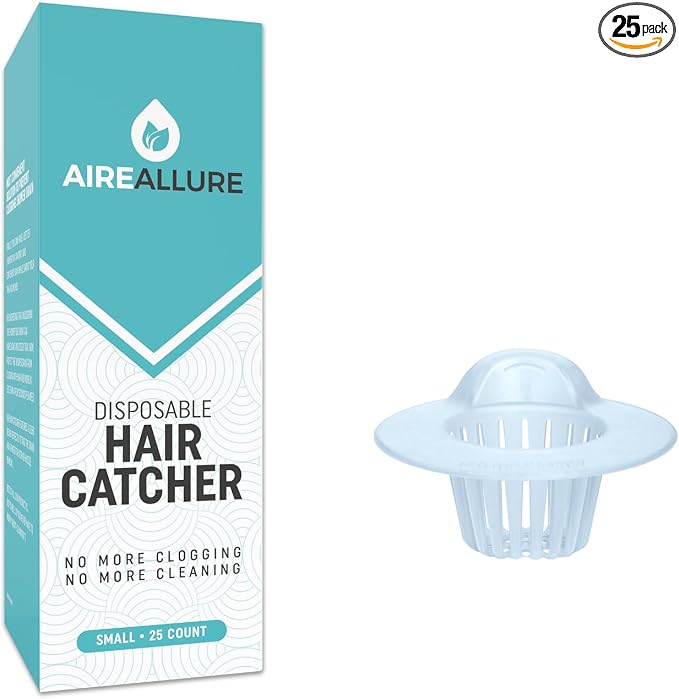 25 Pack, Hair Catcher for Bathroom Sink or Bathtub by AireAllure