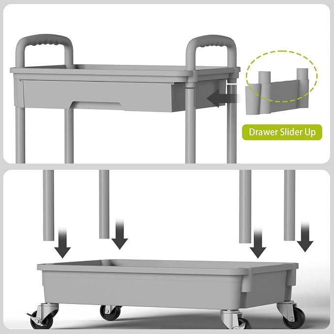 5 Tier Rolling Cart Organizer, Bathroom Cart Organizers - Image 5