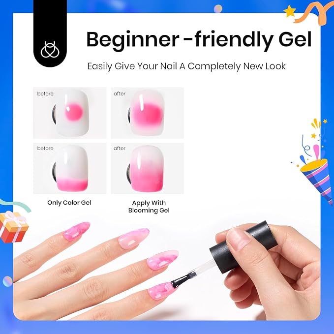 Beetles Blooming Gel 15ml Clear Uv Led Blossom Nails Gel Polish - Image 4