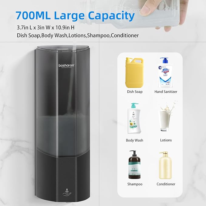 Automatic Soap Dispenser, Wall Mounted Liquid Soap Dispenser 24.6oz/700ml - Image 4