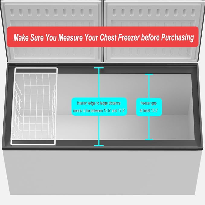 SANNO 17.5in Chest Freezer Basket, Freezer Organizer Bins, Sturdy Metal Wire - Image 3