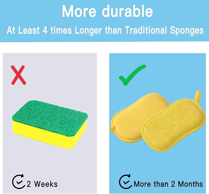 Dish Sponge Kitchen Sponges, Scrub Sponges, Double Sided Cleaning, Non Scratch - Image 4