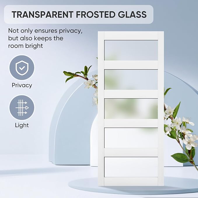 BARNSMITH 32in x 84in Glass Barn Door - Image 6