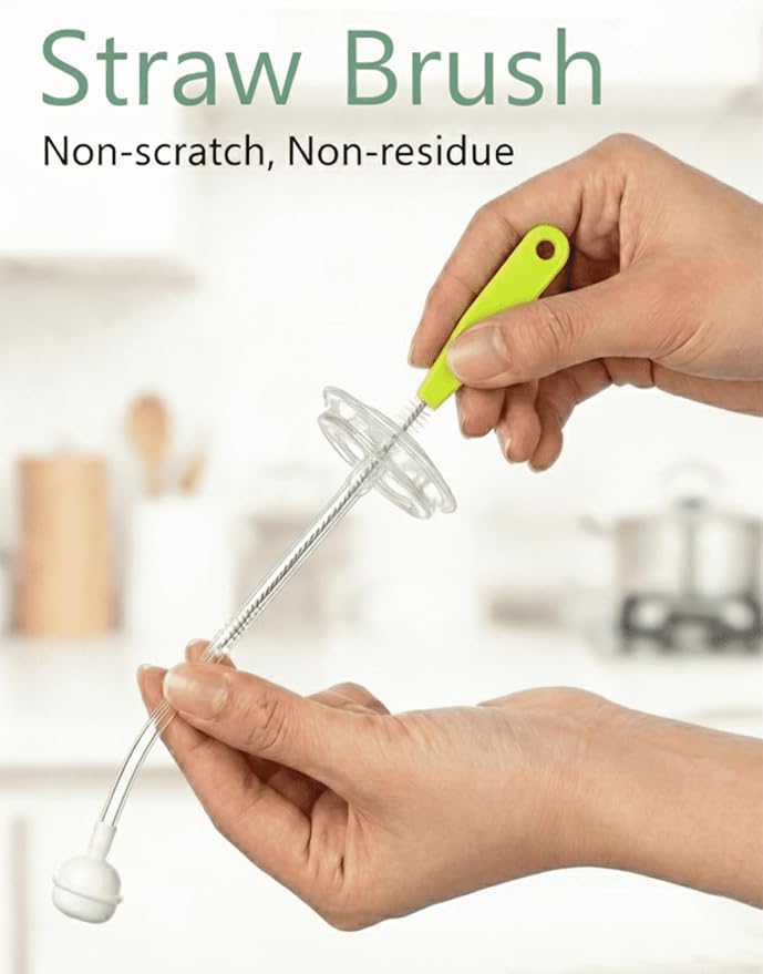 Baby Bottle Brush Set, 2 Hidden Nipple Brush, 2 Straw Brush, 1 Lid Brush - Image 6