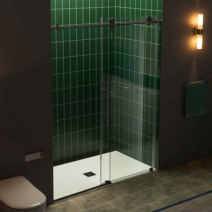 Woodbridge 56-60" W x 80" H Frameless Single Sliding Shower Door - Image 13