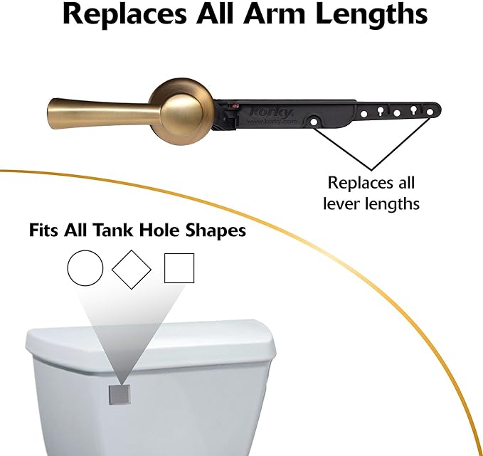 Korky 6094BP StrongARM Tank Lever, Universal to Fit Front Angled Side Left and - Image 5