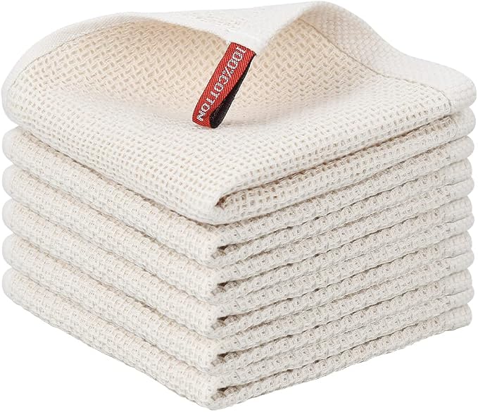 Nialnant 6 Pack 100% Cotton Waffle Weave Kitchen Towels, Soft and Absorbent by Nialnant