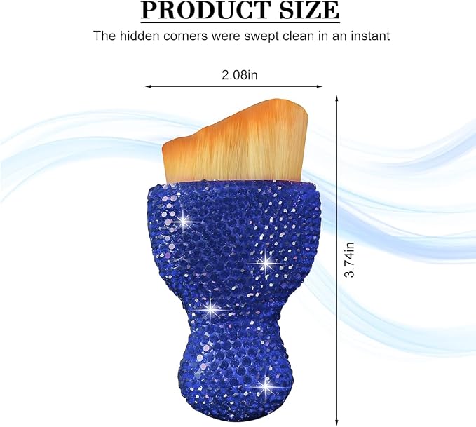 Bling Car Detailing Brush, Crystal Rhinestone Non-Scratch Vehicle Cleaning Dust - Image 2