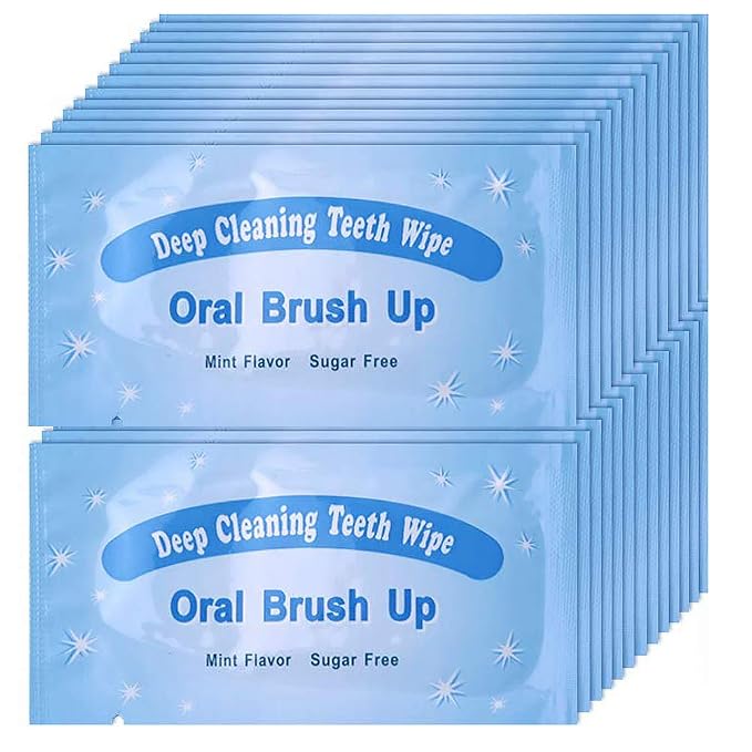 100pcs Disposable Textured Deep Cleaning Teeth Wipes Finger Brush Oral Brush by UNIQUE2U