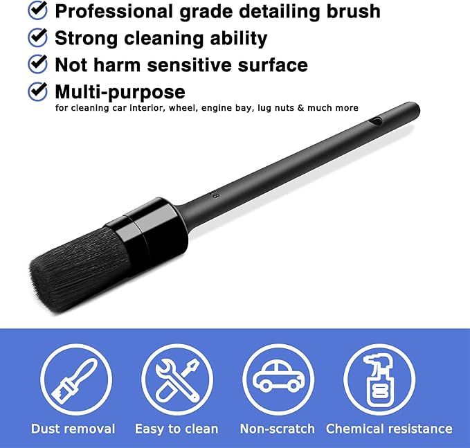 10pcs Detailing Brush Set, Including 5 car Cleaning Brush, 3 Wire Brush - Image 3