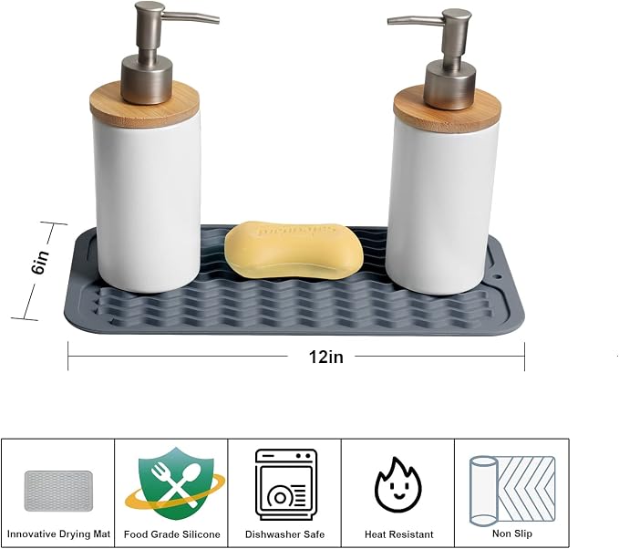 ZLR 2 Pcs Silicone Dish Drying Mats - Image 2