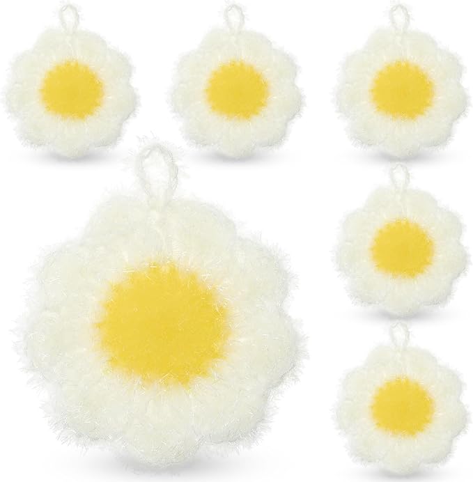 6 Piecs Daisy Shape Dish Sponge Dual Sided Non Scratch Daisy Dish Washing by Breling