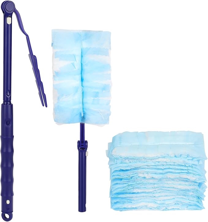 JEBBLAS Disposable Blue Duster Including 1 Long Handle, 1 Short Handle and 20 by JEBBLAS