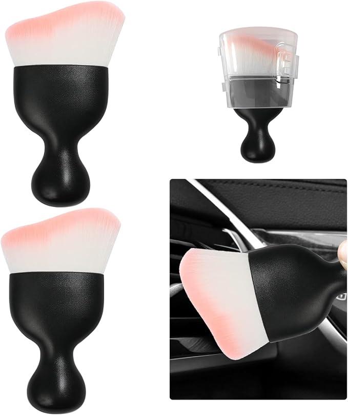 Ziciner 2 PCS Car Detailing Brush, Curved Soft Bristles Auto Removal Dust by Ziciner