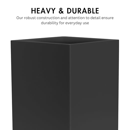 Matte Black Square Small Trash Can, 2 Gallons / 7.5L Garbage Can, Waste Basket - Image 3