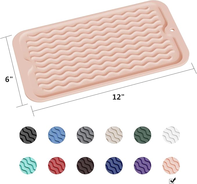 ZLR Silicone Dish Drying Mat for Kitchen Counter, Eco-Friendly Fast Dry Dish Mat - Image 6
