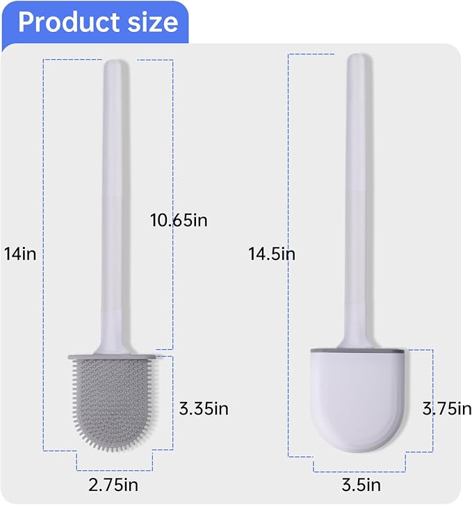 RV Toilet Bowl Brush, Toilet Brush Silicone Won't Damage Toilets, Wall Mounted - Image 7