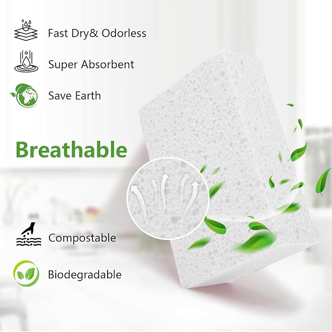 Cleaning and Washing Sponge, 3 Pack Large Extra Thick Heavy Duty Sponge - Image 4