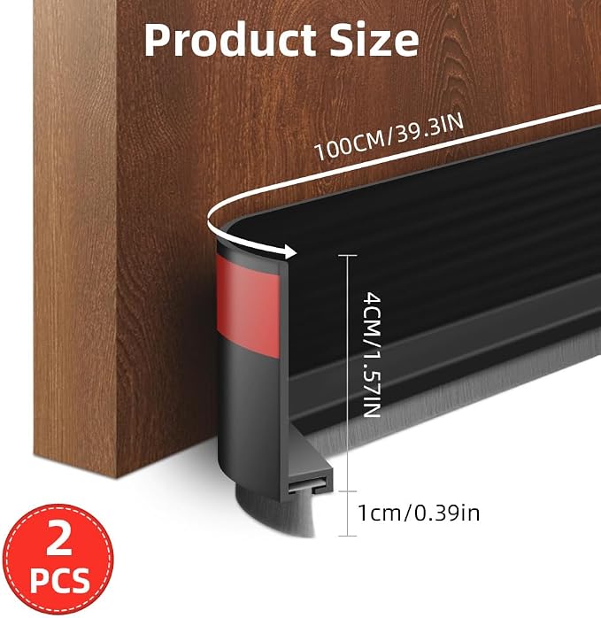 Ainiv 2 Pack Under Door Draft Stoppers - Image 2