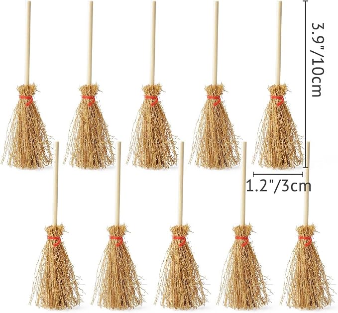 Odoria Dollhouse Straw Broom Miniature - Image 3
