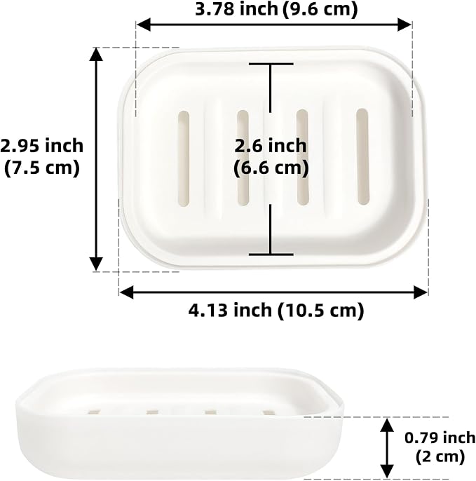 Double Layer Draining Soap Dish, Plastic Dishwashing Sponge Soap Holder - Image 2