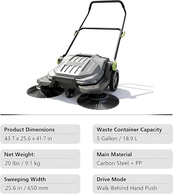 Manual Walk-Behind Floor Sweeper - Image 9