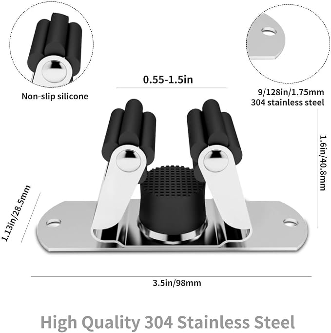 CWOVRS Broom Holder Wall Mount, 4 Pack Mop Holder Stainless Steel Mop and Broom - Image 3