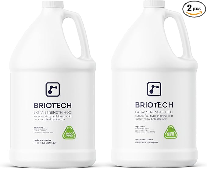 BRIOTECH Extra Strength HOCl Cleaner, 500 PPM Hypochlorous Acid Concentrate by BRIOTECHUSA